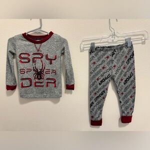 Spyder Red and Gray Kids Pajama Set